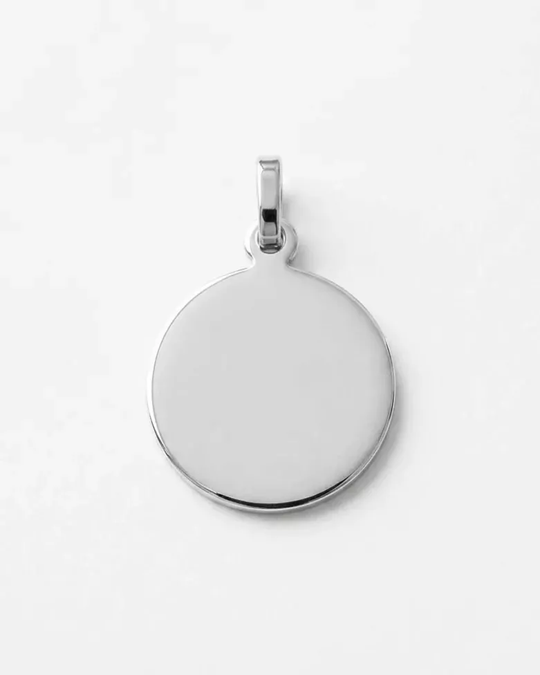 Personalized Medal Necklace | Engravable Plate: Drawing, Word... - moon