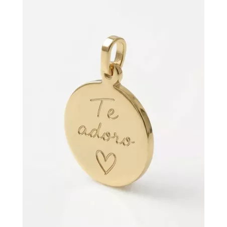 Personalized Medal Necklace | Engravable Plate: Drawing, Word... - moon