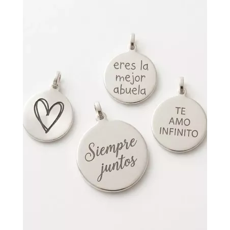 Personalized Medal Necklace | Engravable Plate: Drawing, Word... - moon