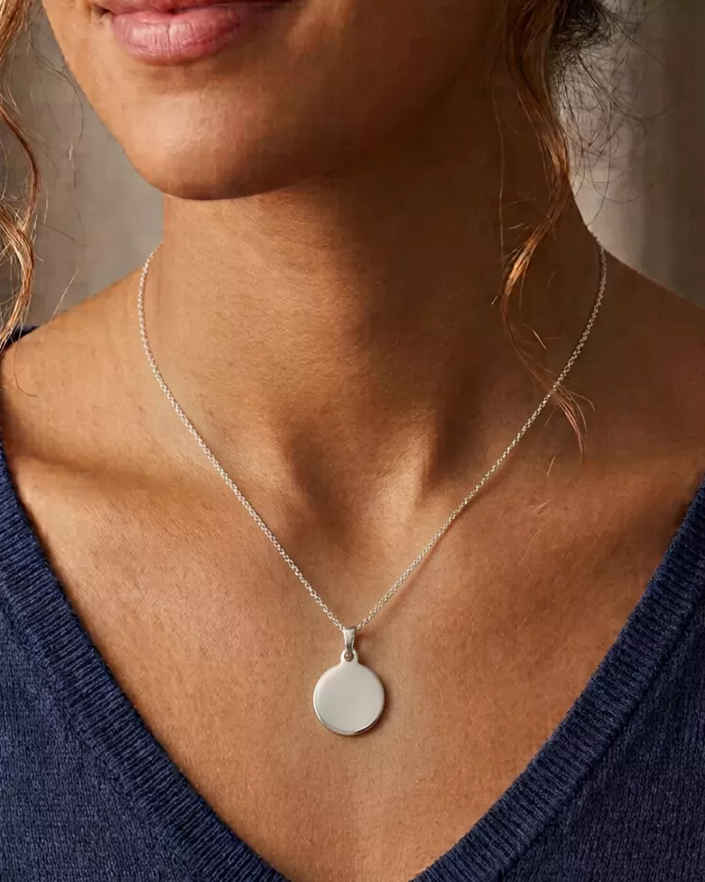 Colgante Redondo Grabable online | Chapa Plata Personalizable - moon