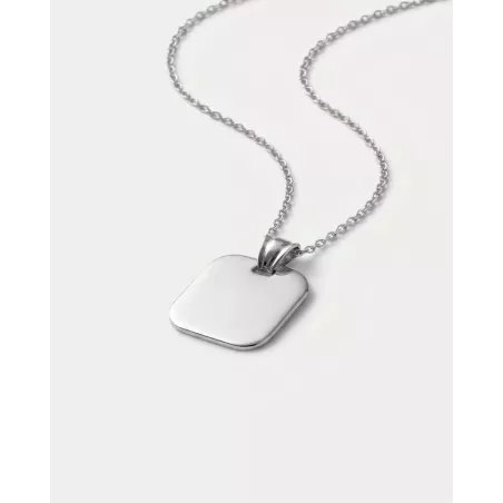 Charm Colgante Cudrado Grabable Plata