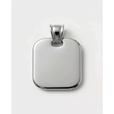 Charm Colgante Cudrado Grabable Plata