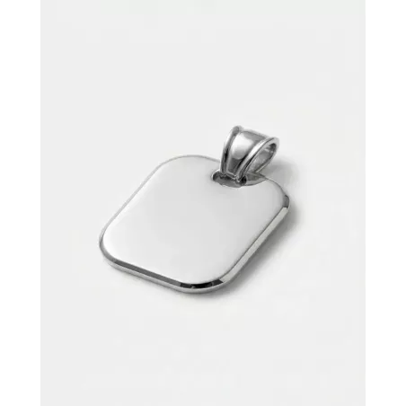 Charm Colgante Cudrado Grabable Plata