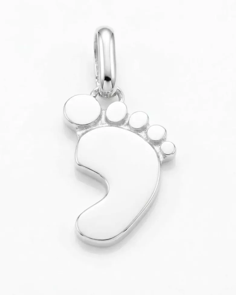 Personalizable Sterling Silver Footprint Pendant | Engravable - Moon