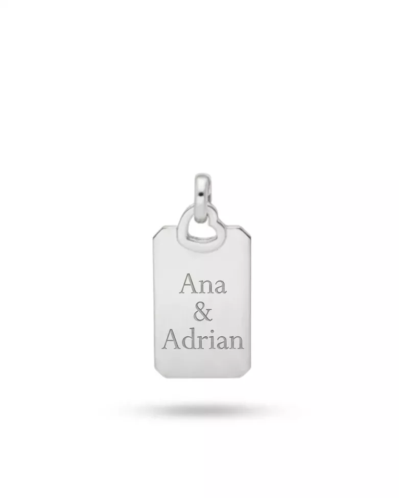 Personalized Silver Breeze Necklace | Engravable Sterling Silver Medal - Moon