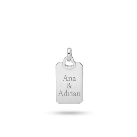 Personalized Silver Breeze Necklace | Engravable Sterling Silver Medal - Moon