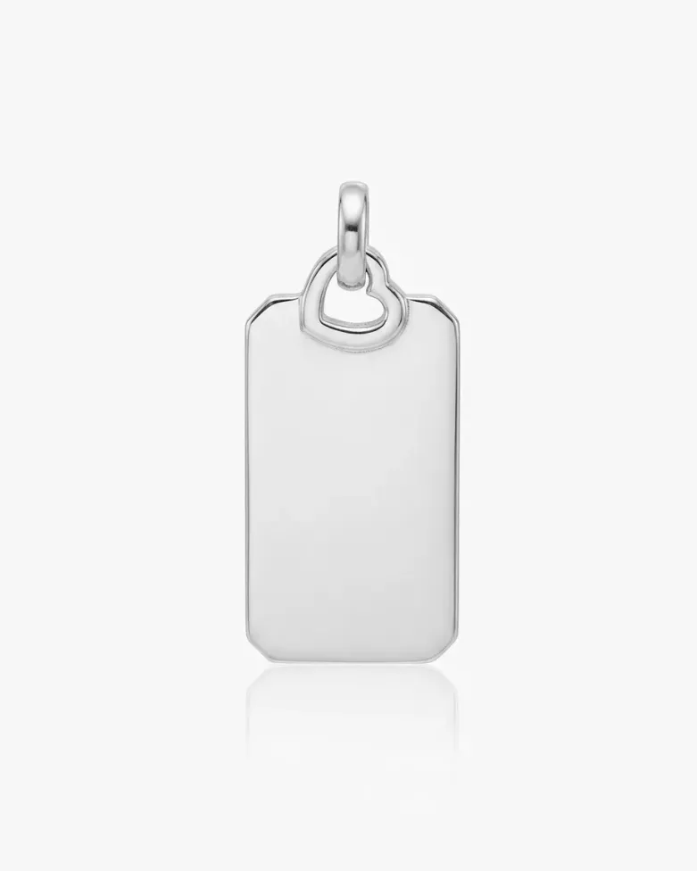 Personalized Silver Breeze Necklace | Engravable Sterling Silver Medal - Moon