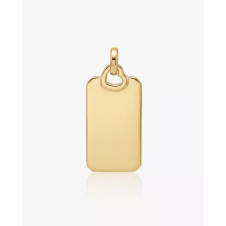 Engravable Gold Necklace with Rectangular Heart Pendant | moon