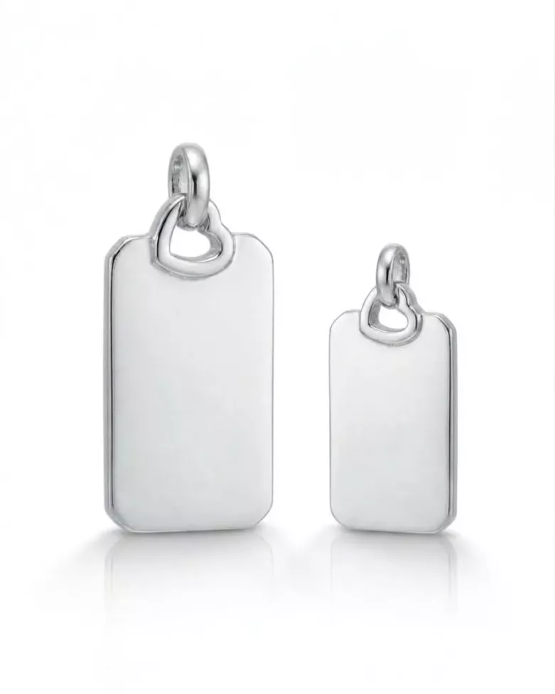 Personalized Silver Breeze Necklace | Engravable Sterling Silver Medal - Moon