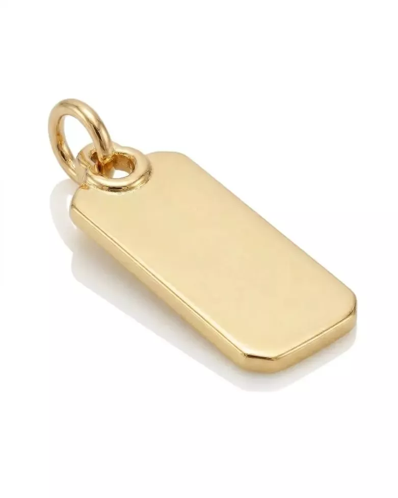 Colgante Rectangular Grabable | Chapa dorada: dibujo, palabra - moon