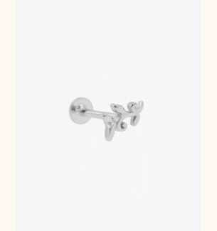 Piercing EWAN| Ramita en plata. Cierre plano con rosca interior - moon