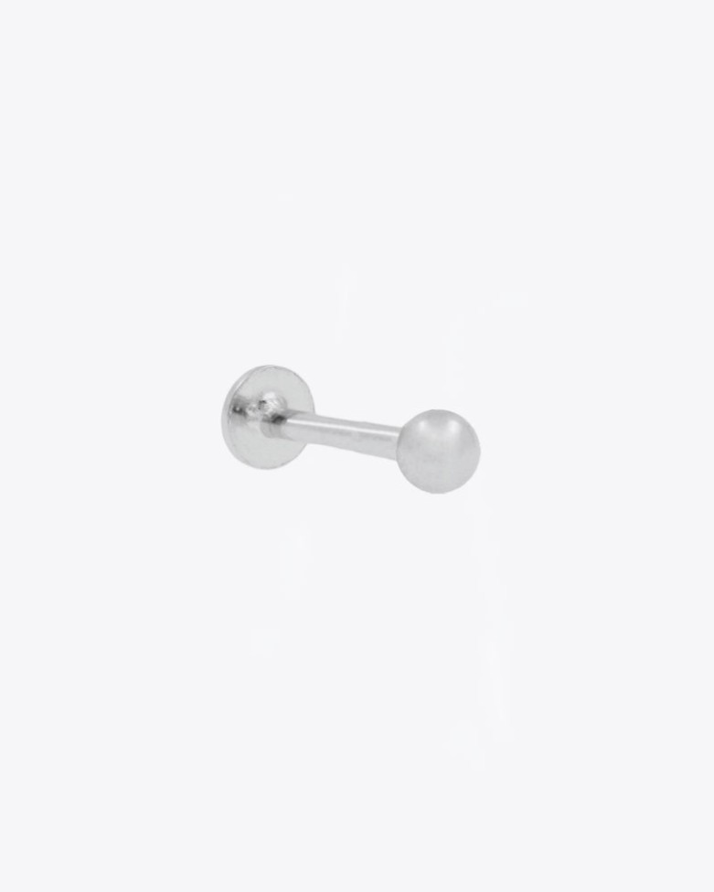 Piercing DORON | Bola en plata, cierre plano con rosca interior - moon