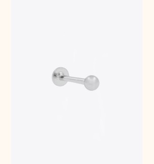 Piercing DORON | Bola en plata, cierre plano con rosca interior - moon