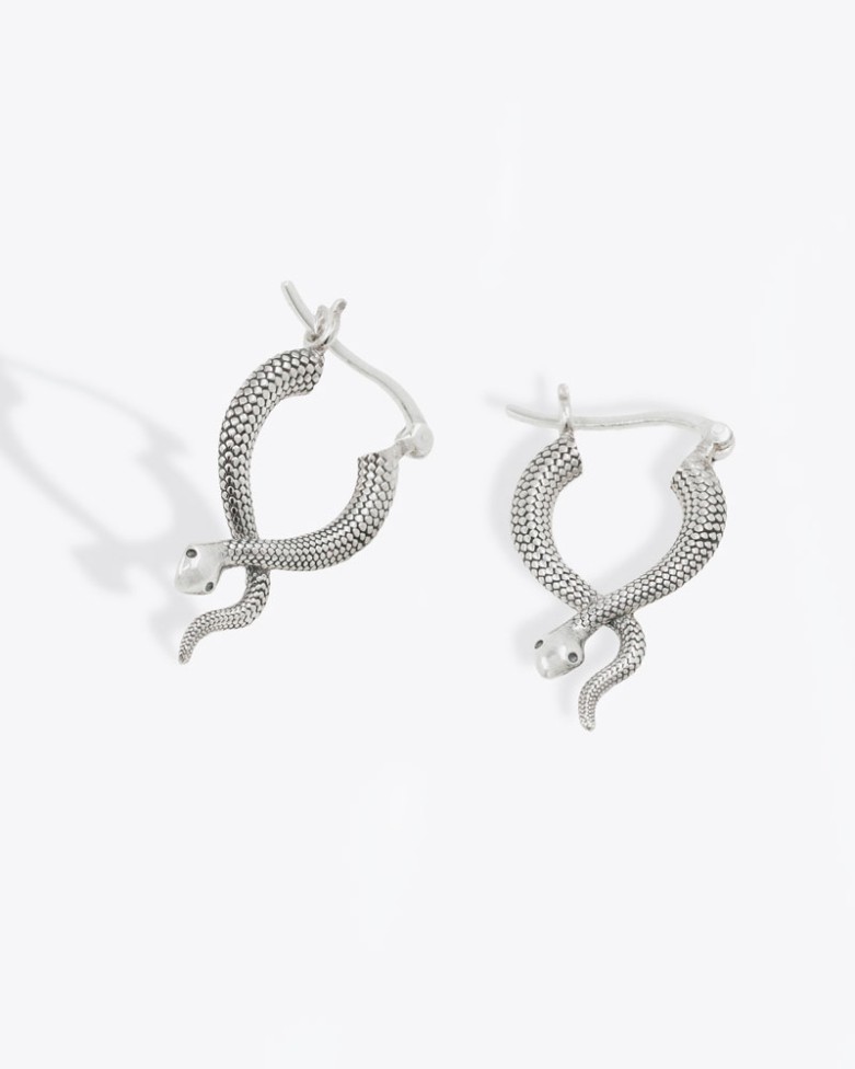 Aros HIDRA | Pendientes de aro en plata con forma de serpiente  - moon