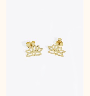 Pendiente NILO mini Gold | Pendientes en plata flor de loto - moon
