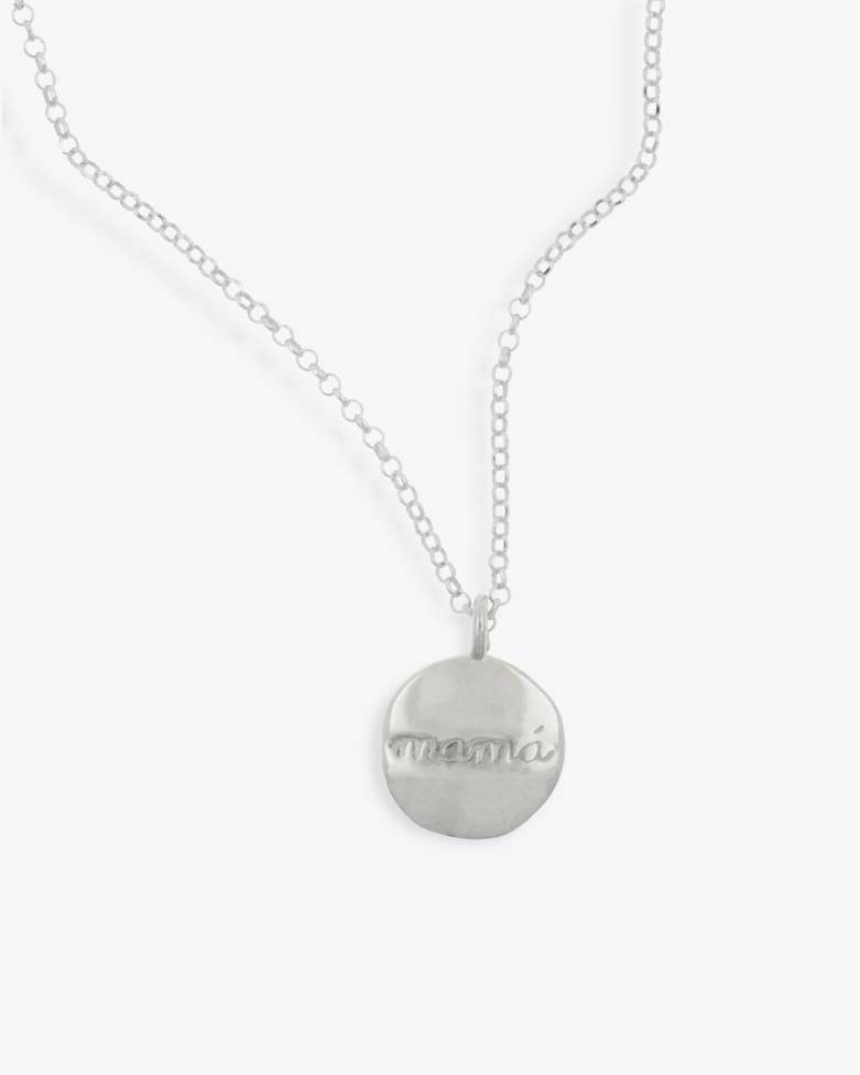 Necklace ANNE | Silver necklace with mother's plate - moon