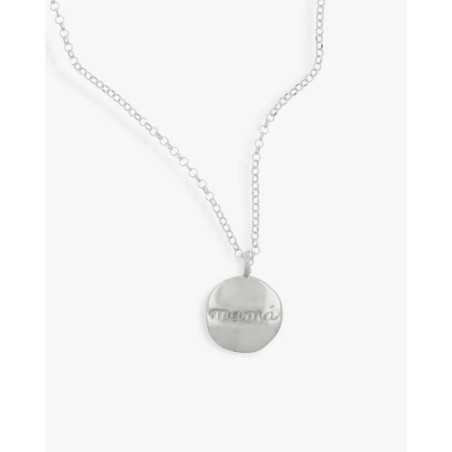 Necklace ANNE | Silver necklace with mother's plate - moon