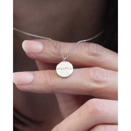 Necklace ANNE | Silver necklace with mother's plate - moon