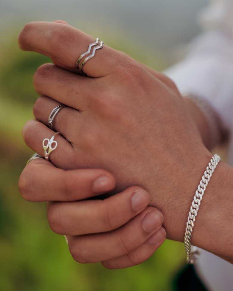 CUBA Maxi Bracelet | In Sterling Silver for men with link - moon