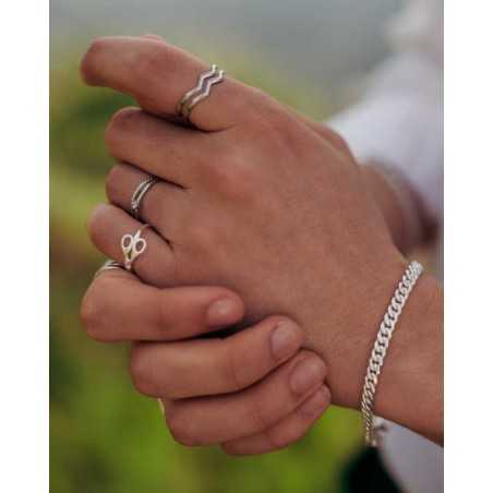 Pulsera CUBA Maxi | En Plata de Ley para hombre con eslabón - moon