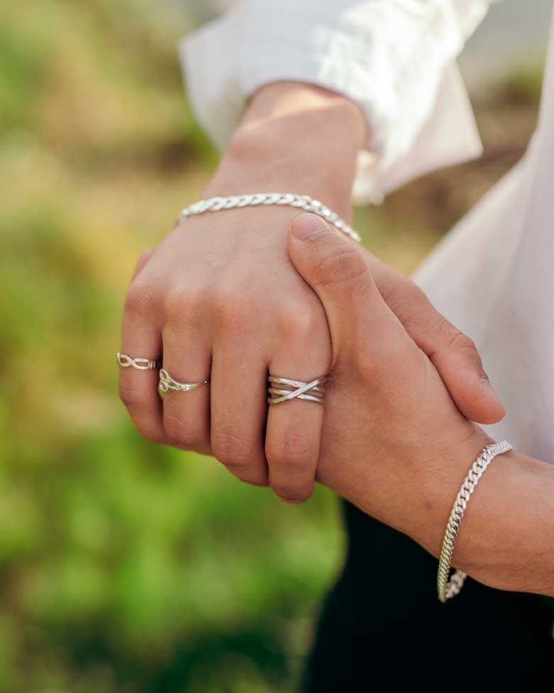 CUBA bracelet | In Sterling Silver for men with link - moon