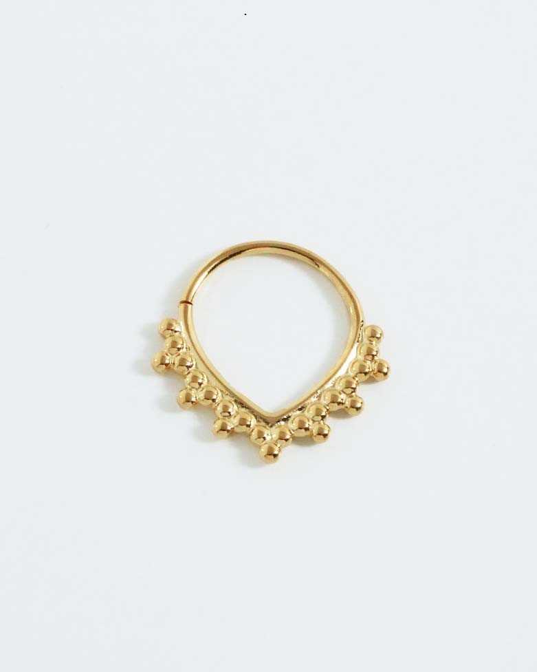 YMIR GOLD EARRING | Silver Piercing For Golden Septum - Moon