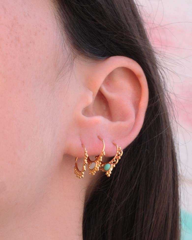 AMBE GOLD EARRING | Piercing Silver Golden Septum Stone