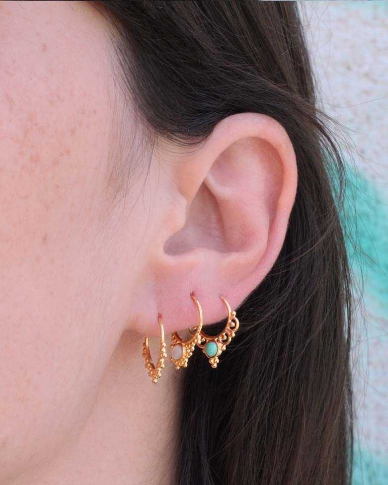 GORI GOLD earring | Turquoise Stone Septum Gold Silver Piercing