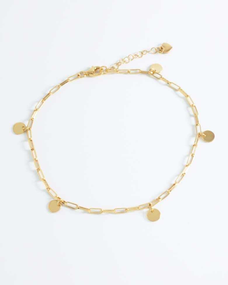 ERIS Gold Anklet | Silver Anklet Bracelet with coins - moon