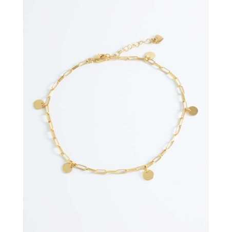 ERIS Gold Anklet | Silver Anklet Bracelet with coins - moon