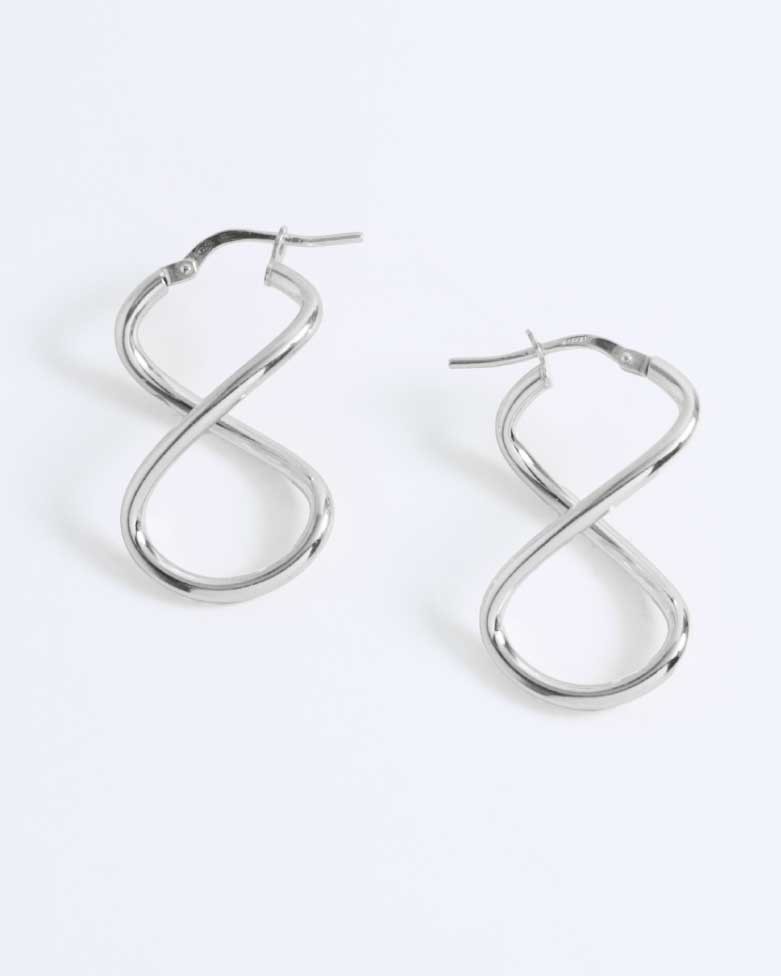Pendientes BUKUM | Aro con forma de onda oval en plata - moon