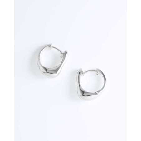KAYIP Hoops | In silver with curved shapes and waves - moon