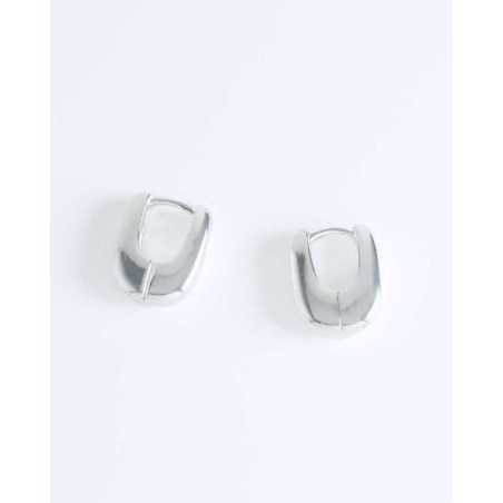 GARIP hoops | Small and thick silver earrings - moon