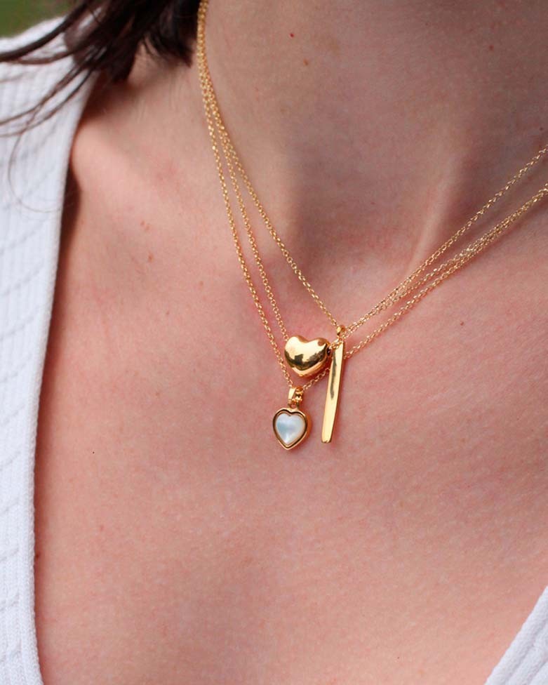 Collar LUMIERE Oro | Colgante con corazon en dorado enamorados - moon