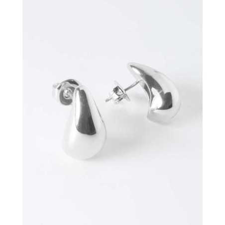 GRETA Maxi Earrings | Maxi silver drop shape - moon