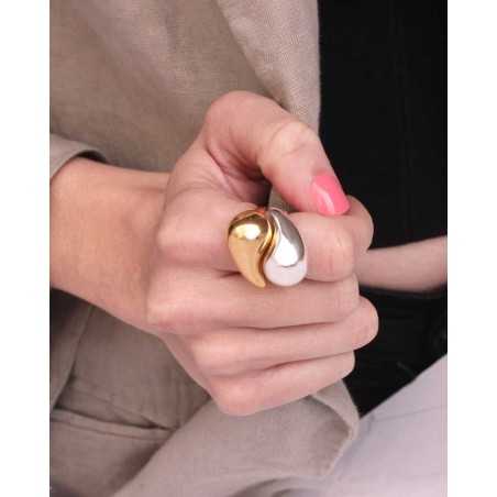 GRETA ring | Drop shape in silver - moon